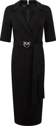 Pinko Pinko, Kleedjes, Dames, Zwart, L, Aansluitende jurk met ceintuur