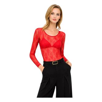 Imperial Body, female, Red, Size: XS Sheer Lace Top