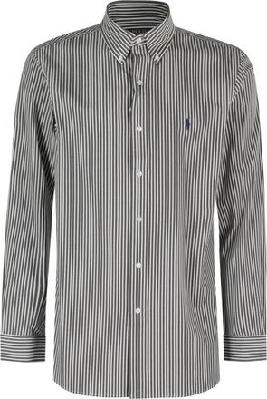 Polo Ralph Lauren Gestreept lange mouw sportshirt - Heren - Casual Overhemden - Groen - XL - Overhemden