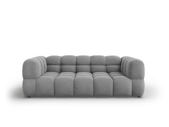 Cosmopolitan Design Sof&aacute; 3 plazas de terciopelo gris claro