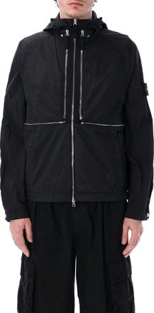Stone Island Black Hooded Windbreaker