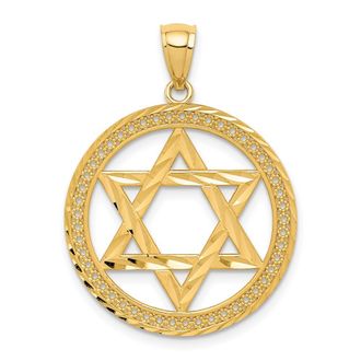 Diamond2Deal 14k Yellow Gold Star of David Pendant