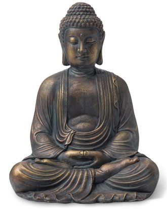 Glitzhome Handmade Meditating Buddha Statue