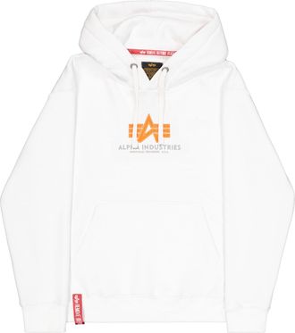 Alpha Industries Hoodie ALPHA INDUSTRIES Basic Hoodie BL Rubber, Herren, Gr. L, weiss (wei&szlig;), Obermaterial: 80% Baumwolle, 20% Polyester, regular fit, Sweatshirts Hood