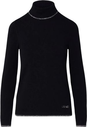 Liu Jo Turtleneck met Lurex-afwerking - Dames - Coltruien - Zwart - L - Polyester - Truien & Vesten