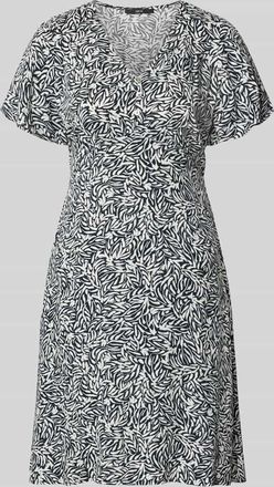 Zero Minikleid aus Viskose mit V-Ausschnitt und Knopfleiste in Marine, Gr&ouml;&szlig;e 34