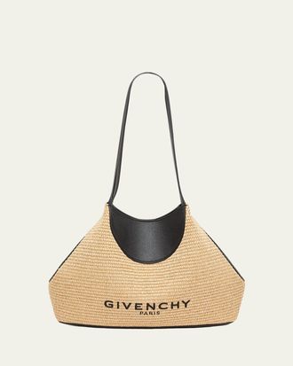 Givenchy Facet Small Shoulder Bag in Faux Raffia