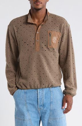 Brain Dead Hole Mock Neck Sweatshirt in Brown at Nordstrom, Size Xx-Large