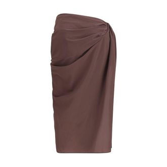 Jacquemus Womens Brown Polyester Midi Skirt