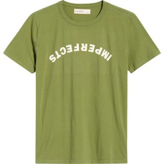 Imperfects Upside Down Logo Graphic Organic Cotton T-Shirt in Fatigue at Nordstrom, Size Xx-Large