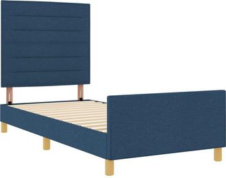 vidaXL Estructura De Cama Con Cabecera Azul 100 X 200 Cm Tela Vidaxl