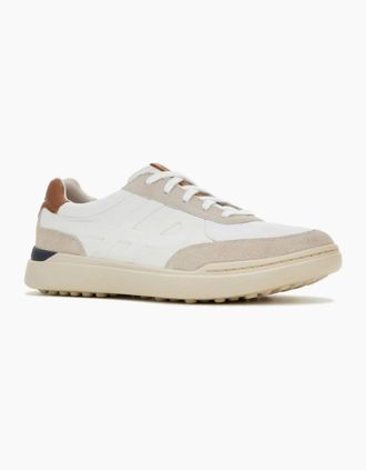 Hush Puppies Mens Hush Puppies Wes HP Sneaker Suede Mens White Trainers - Size: 11