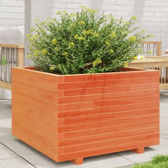 Berkfield Home Garden Planter Wax Brown 70x70x49.5 cm Solid Wood Pine
