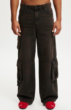 Cotton On Mens Super Baggy Jean in Cargo Amber Black at Nordstrom, Size 3232