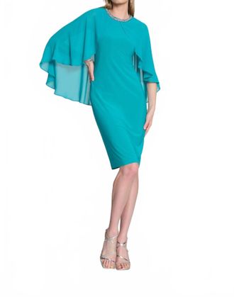 Joseph Ribkoff Knee-Length Sheath Dress In Ocean Blue