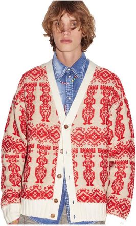 Dsquared2 Multicolor Wol Alpaca Cardigan - Heren - Vesten - Veelkleurig - S - Wol - Truien & Vesten