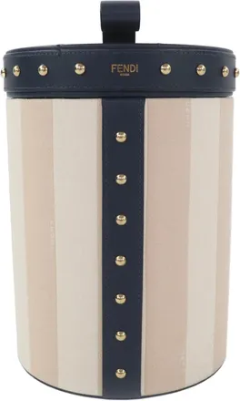 Fendi Beige Navy Leather Pouch (Pre-Owned)