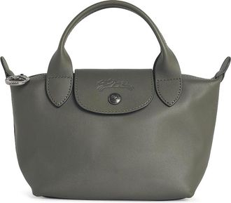 Longchamp Bag With Fir-Colored Leather Handle