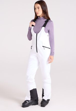 Mountain Warehouse Womens Softshell Bib Front Ski Pants Warm Fleece Lined Windproof Winter Trouser White - Size 16 UK