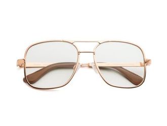 CADDIS Metamodernist Scout | Reading Glasses in Polished Rose Gold Green at Nordstrom, Size +3.00