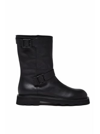 Pomme Dor Black Leather Platform Boots
