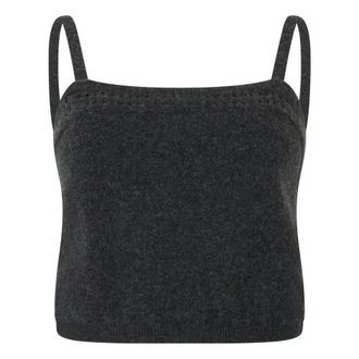 Alberta Ferretti Short Wool Top - female - Alberta Ferretti - Sleeveless Tops - Gray - S - Tops