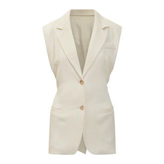 Etro Etro, Vests, female, White, Size: M Floral-jacquard Vest