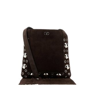 Valentino Garavani Brown Suede Small Nellcote Crossbody Bag