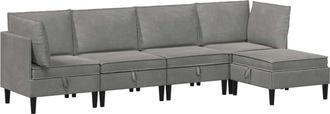 vidaXL Juego De Muebles De Sal&oacute;n 5 Uds. Gris Claro Terciopelo Vidaxl
