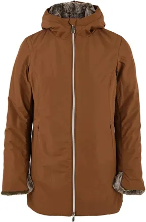 Suns Marmolada Fur Jacket - Dames - Parka Jassen - Bruin - L - Polyester - Jassen