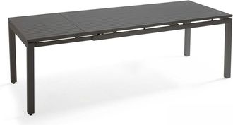 Oviala Mesa de jard&iacute;n extensible de aluminio gris