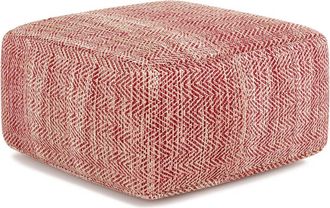 Simpli Home Nate 20In Boho Square Pouf