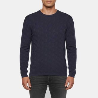 Emporio Armani Navy Blue Knit Long Sleeve Sweatshirt