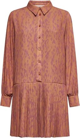 Silvian Heach Korte overhemdjurk met ruches - Dames - Shirt Kleedjes - Veelkleurig - XS - Polyester - Kleedjes