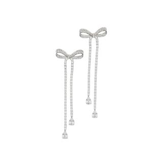 Self Portrait Kristallen Strik Oorbel - Dames - Oorbellen - Grijs - ONE Size - Accessoires