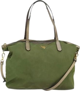 Prada Pre-owned Nylon Schoudertas - Dames - Vintage Schoudertas - Groen - ONE Size - Nylon - Vintage