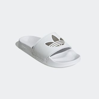 adidas Badesandale ADIDAS ORIGINALS LITE ADILETTE, Damen, Gr. 38, weiss (cloud wei&szlig;, cloud wei&szlig;, matte silber), Synthetik, Schuhe Badesandale
