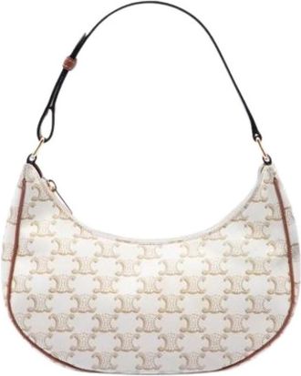 Celine Pre-owned Ava Schoudertas - Dames - Vintage Schoudertas - Wit - ONE Size - Leer - Vintage