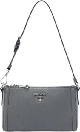 Prada Pre-owned Baguette - Dames - Vintage Schoudertas - Grijs - ONE Size - Leer - Vintage