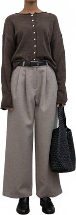 Collective Tailored Wool Blend Wide Leg Pants In Beige