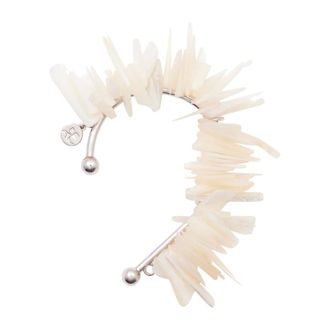 Courrèges Accessoires, Dames, Wit, ONE Size, Coral Pearl Earcuff