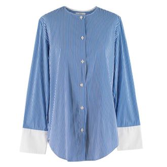 Tome Blue Pinstriped Long sleeve Top with Back Opening Size S