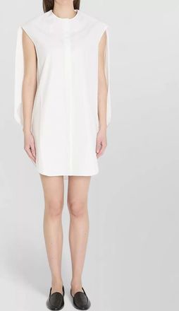 Jacquemus cotton sleeveless draped cutout midi shirt dress