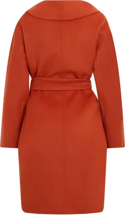 Max Mara Womens Coat Wool-Cashmere-Silk Terracotta Virgin Wool