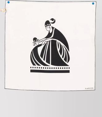 Lanvin graphic square scarf contrast border design