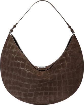 Jacquemus Crescent-Shape Top-Handle Bag In Crocodile-Effect Calfskin Leather