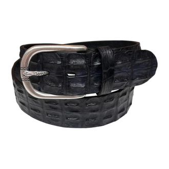 Paolo Vitale Cintura in coccodrillo fatta a mano - - Accessories - Uomo - Nero - 110 CM