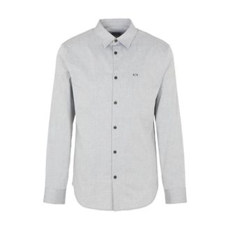 A|X Armani Exchange 6Rzc 25 Zneaz Shirt - Heren - Casual Overhemden - Grijs - XS - Katoen - Overhemden