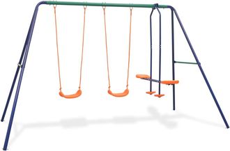vidaXL Juego De Columpios Con 4 Asientos Naranja Vidaxl