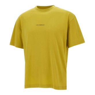 C.P. Company T-Shirts, male, Green, Size: XL Maxi Logo T-shirt